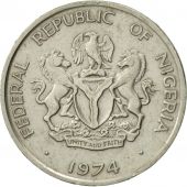 Nigeria, Elizabeth II, 10 Kobo, 1974, EF(40-45), Copper-nickel, KM:10.1