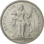 New Caledonia, 2 Francs, 1971, Paris, AU(50-53), Aluminum, KM:9