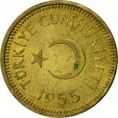 Turkey, 10 Kurus, 1955, EF(40-45), Brass, KM:888