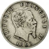 Italy, Vittorio Emanuele II, 20 Centesimi, 1863, Milan, EF(40-45), Silver