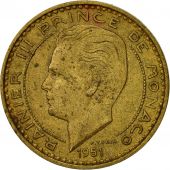 Monaco, Rainier III, 20 Francs, Vingt, 1951, TTB, Aluminum-Bronze, KM:131