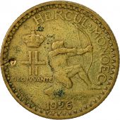 Monaco, Louis II, 2 Francs, 1926, Poissy, EF(40-45), Aluminum-Bronze, KM:115
