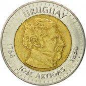 Uruguay, 10 Pesos Uruguayos, 2000, EF(40-45), Bi-Metallic, KM:121