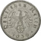 GERMANY, THIRD REICH, 50 Reichspfennig, 1939, Stuttgart, EF(40-45), Nickel
