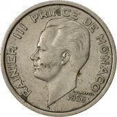 Monaco, Rainier III, 100 Francs, Cent, 1956, EF(40-45), Copper-nickel, KM:134