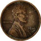Monnaie, tats-Unis, Lincoln Cent, Cent, 1919, U.S. Mint, Philadelphie, TTB