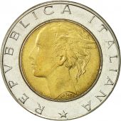 Coin, Italy, 500 Lire, 1989, Rome, AU(50-53), Bi-Metallic, KM:111
