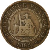 FRENCH INDO-CHINA, Cent, 1888, Paris, VF(20-25), Bronze, KM:1