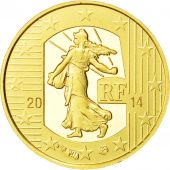 France, 5 Euro, 2014, MS(63), Gold
