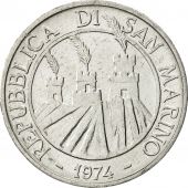 San Marino, 5 Lire, 1974, Rome, AU(55-58), Aluminum, KM:32