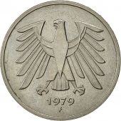 GERMANY - FEDERAL REPUBLIC, 5 Mark, 1979, Stuttgart, AU(50-53), Copper-Nickel