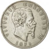 Italy, Vittorio Emanuele II, 5 Lire, 1871, Milan, AU(50-53), Silver, KM:8.3