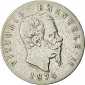 Italy, Vittorio Emanuele II, 5 Lire, 1874, Milan, EF(40-45), Silver, KM:8.3