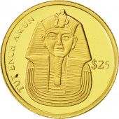 Liberia, 25 Dollars, Toutnkhamon, 2000, MS(65-70), Gold