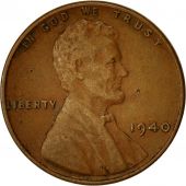 Monnaie, tats-Unis, Lincoln Cent, Cent, 1940, U.S. Mint, Philadelphie, TB