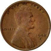 Monnaie, tats-Unis, Lincoln Cent, Cent, 1950, U.S. Mint, Denver, TB, Laiton