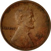 Monnaie, tats-Unis, Lincoln Cent, Cent, 1951, U.S. Mint, Denver, TB, Laiton