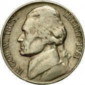 Monnaie, tats-Unis, Jefferson Nickel, 5 Cents, 1961, U.S. Mint, Denver, TTB