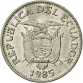 Coin, Ecuador, 50 Centavos, Cincuenta, 1985, AU(50-53), Nickel Clad Steel, KM:87