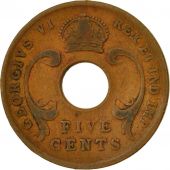 Coin, EAST AFRICA, George VI, 5 Cents, 1942, VF(20-25), Bronze, KM:25.2