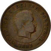 Coin, Portugal, Carlos I, 20 Reis, 1891, Lisbon, VF(30-35), Bronze, KM:533