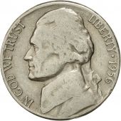 Coin, United States, Jefferson Nickel, 5 Cents, 1956, U.S. Mint, Denver