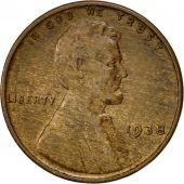 Monnaie, tats-Unis, Lincoln Cent, Cent, 1938, U.S. Mint, Philadelphie, TTB