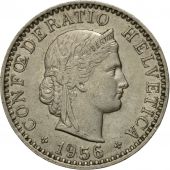 Coin, Switzerland, 20 Rappen, 1956, Bern, AU(50-53), Copper-nickel, KM:29a