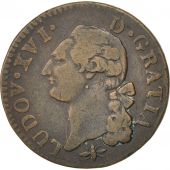 France, Louis XVI, Sol  l'cu 1791 D (Lyon), KM 578.5