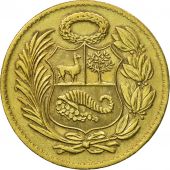 Coin, Peru, Sol, 1964, Lima, AU(50-53), Brass, KM:222