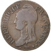 France, Directoire, 5 Centimes Dupr L'An 8/5 A/B (Paris), Coq / Vase, KM 640.1