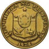 Coin, Philippines, 5 Sentimos, 1974, EF(40-45), Brass, KM:197