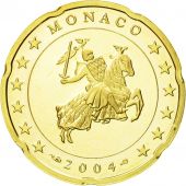 Monaco, 20 Euro Cent, 2004, MS(65-70), Brass, KM:171