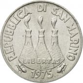 Coin, San Marino, Lira, 1975, Rome, MS(60-62), Aluminum, KM:40