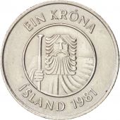 Iceland, Krona, 1981, AU(50-53), Copper-nickel, KM:27