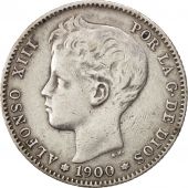Espagne, Alfonso XIII, Peseta, 1900, Valencia, TB+, Argent, KM:706