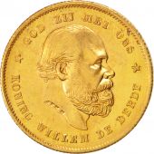 Netherlands, William III, 10 Gulden, 1887, AU(55-58), Gold, KM:106