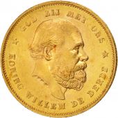 Netherlands, William III, 10 Gulden, 1879, AU(55-58), Gold, KM:106