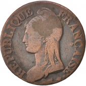 France, Dupr, 5 Centimes, 1797, Paris, VF(30-35), Bronze, KM:640.1