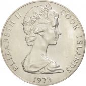 les Cook, Elizabeth II, 2 Dollars, 1973, SUP, Argent, KM:8