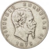 Italie, Vittorio Emanuele II, 5 Lire, 1876, Rome, TTB, Argent, KM:8.4
