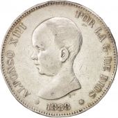 Espagne, Alfonso XIII, 5 Pesetas, 1888, Madrid, TTB, Argent, KM:689