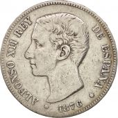 Spain, Alfonso XII, 5 Pesetas, 1876, Madrid, EF(40-45), Silver, KM:671