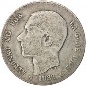 Espagne, Alfonso XII, Peseta, 1882, Madrid, TB, Argent, KM:686