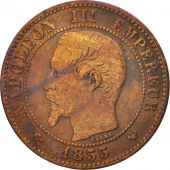 France, Napoleon III, 2 Centimes, 1855, Lille,VF(20-25),Bronze,KM 776.7