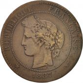 France, Crs, 10 Centimes, 1887, Paris, B+, Bronze, KM:815.1, Gadoury:265a
