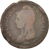 France, Dupr, Decime, 1796, Paris, B+, Bronze, KM:644.1, Gadoury:187