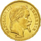 France, Napoleon III, 20 Francs, 1861, Paris, AU(55-58), Gold, KM 801.1