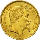 France, Napoleon III, 20 Francs, 1862, Strasbourg, AU(55-58) ,Gold, KM 801.2