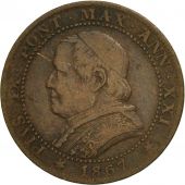 tats italiens, PAPAL, Pius IX, Soldo, 5 Centesimi, 1867, Rome, TTB, KM 1372.2